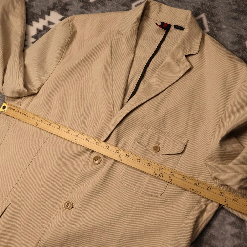 Cremieux Mens Khaki Corduroy Sport Coat Blazer Tan 3 Button Jacket Large RN58909